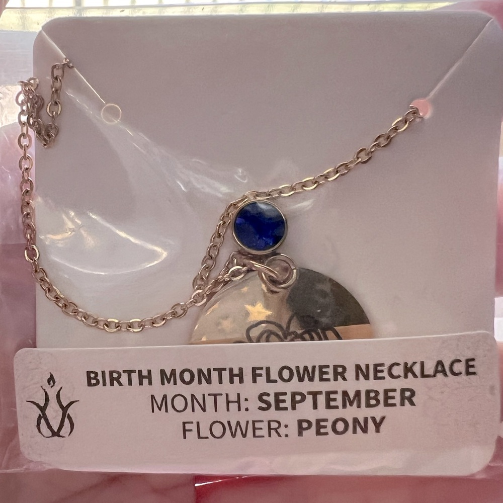NEW September Peony Flower Necklace